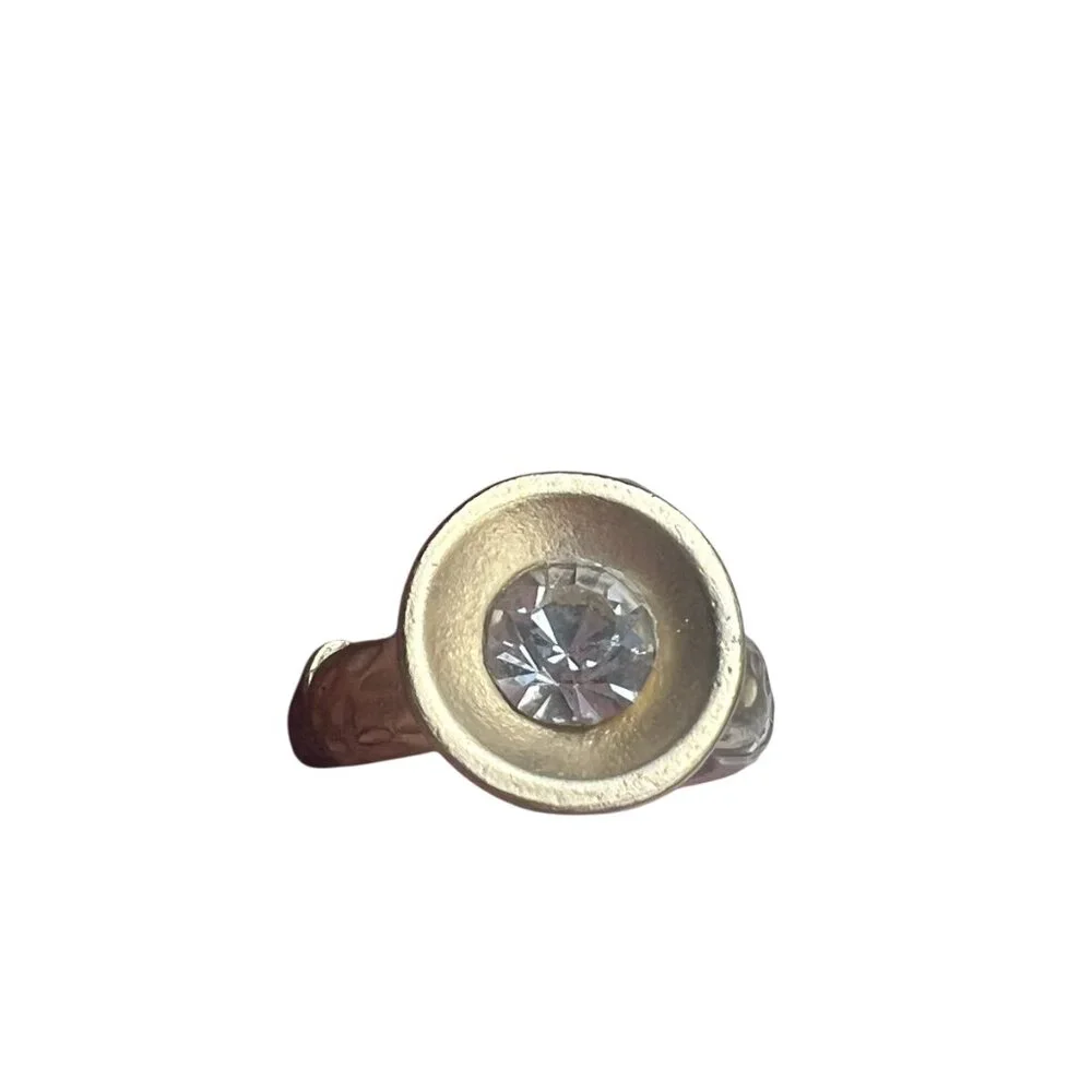 Gold Fashion Jewelry Ring With A Stretch Band Vintage - Picture 1 of 7